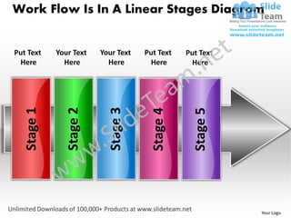 Business power point templates work flow is linear state diagram ppt ...