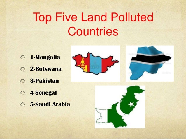business presentation land pollution pie chart