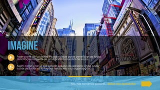 IMAGINE
Fazer parte de um leilão mundial onde pode beneficiar de todas
as licitações através de uma partilha mundial de lucros.
Assim como criar a sua própria equipa de leiloeiros onde pode
lucrar de todas as licitações feitas pela sua organização.
Isto, nós tornámos possível... Deixe-nos apresentar:
 