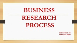 BUSINESS
RESEARCH
PROCESS
PRESENTED BY:
SANDEEP BHAT
 