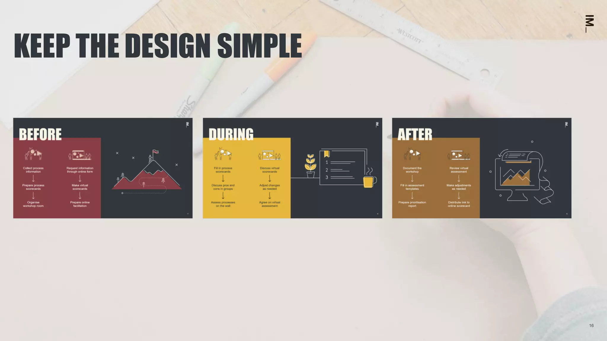 16
KEEP THE DESIGN SIMPLE
 