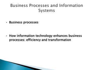 Business processes and information systems | PPTX