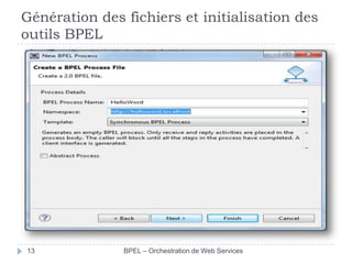 Génération des fichiers et initialisation des
outils BPEL

13

BPEL – Orchestration de Web Services

 