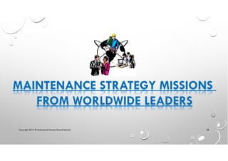 MAINTENANCE STRATEGY MISSIONS
FROM WORLDWIDE LEADERS
Copyright 2014 © Mohammed Hamed Ahmed Soliman 38
 