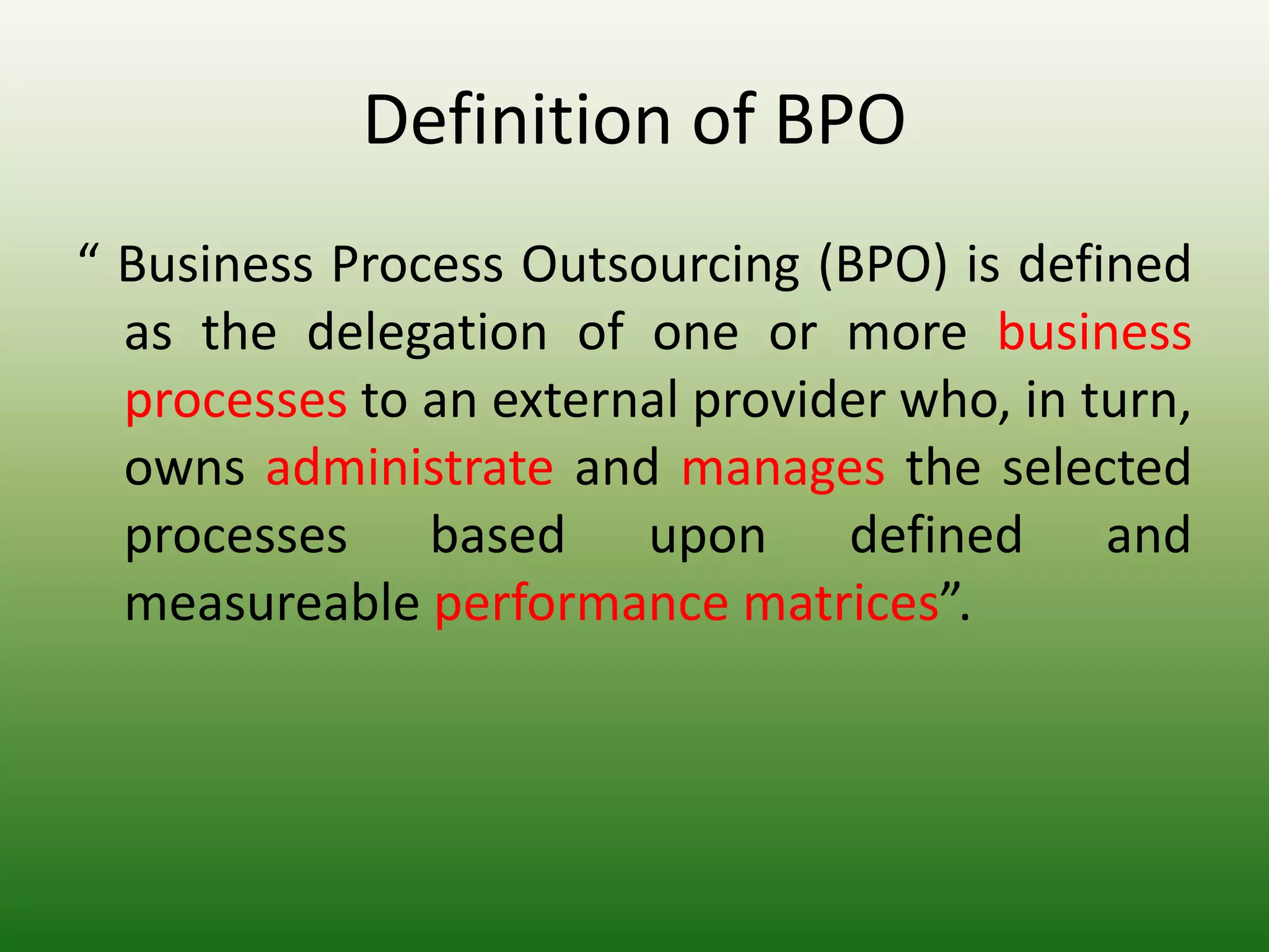 Business process outsourcing | PPTX