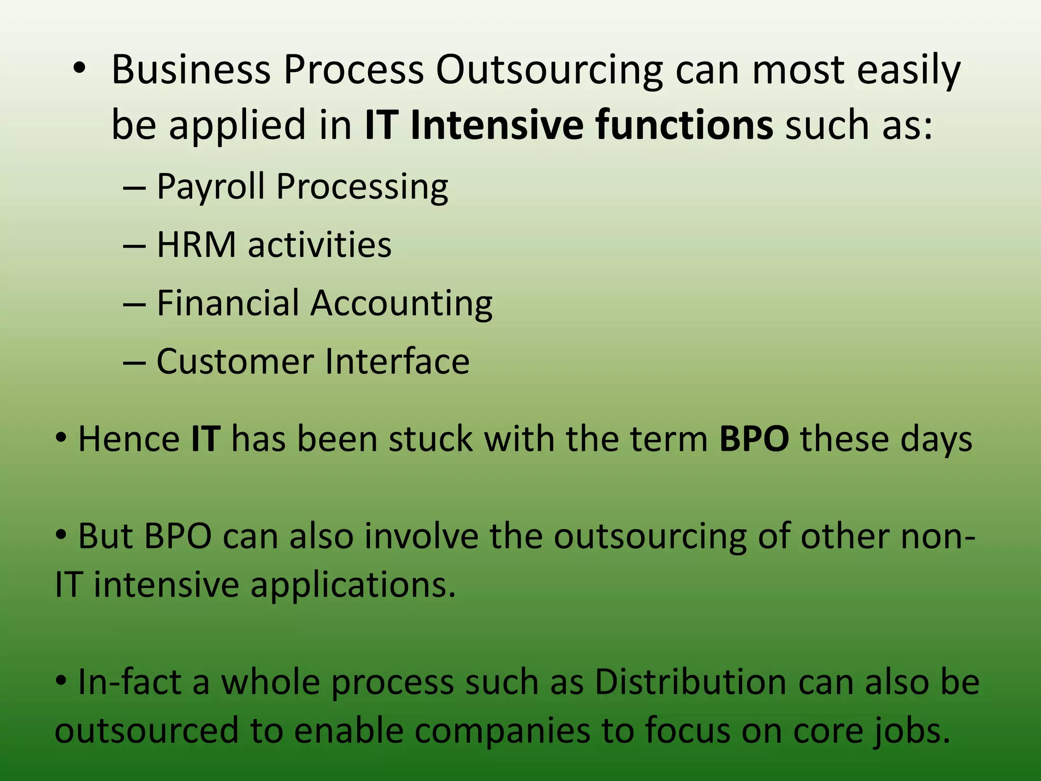Business process outsourcing | PPTX