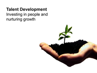 Talent Development
Investing in people and
nurturing growth
 