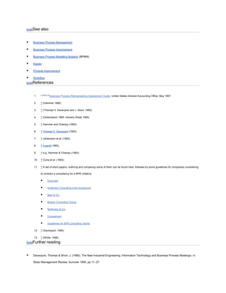 Business process reengineering