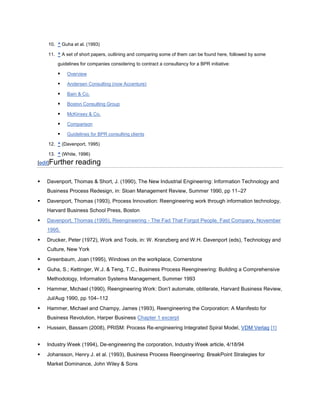 Business process reengineering