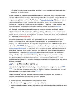 Business process reengineering