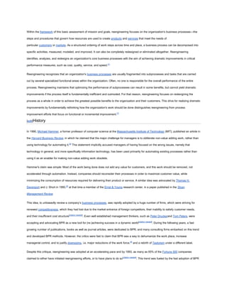 Business process reengineering