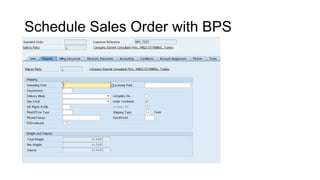 Schedule Sales Order with BPS
 