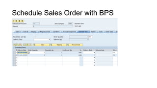 Schedule Sales Order with BPS
 
