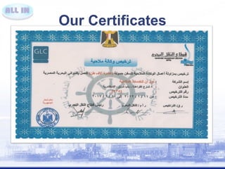 Our Certificates 
 
