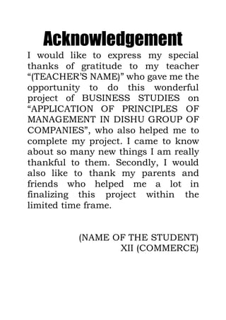 Business studies project | DOCX