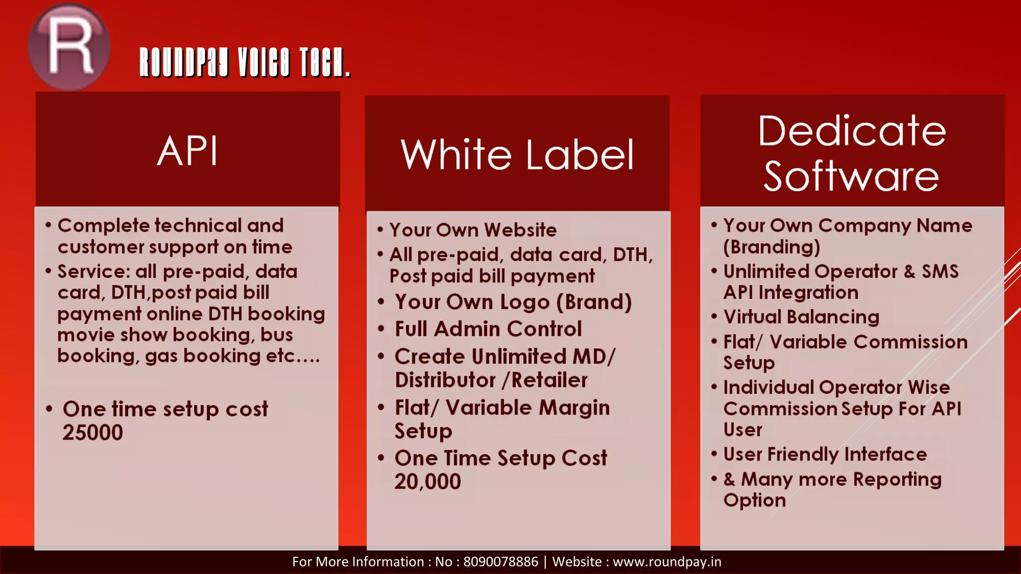 ROUNDPAY VOICE TECH.ROUNDPAY VOICE TECH.
Commercial TermsCommercial Terms
For More Information : No : 8090078886 | Website : www.roundpay.in
 