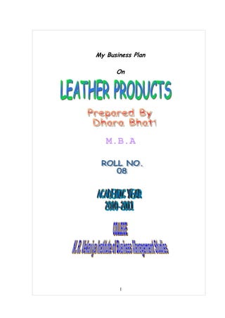 Business proposal leather bags by dhara bhatt