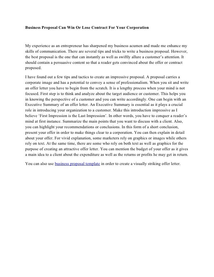 contract proposal