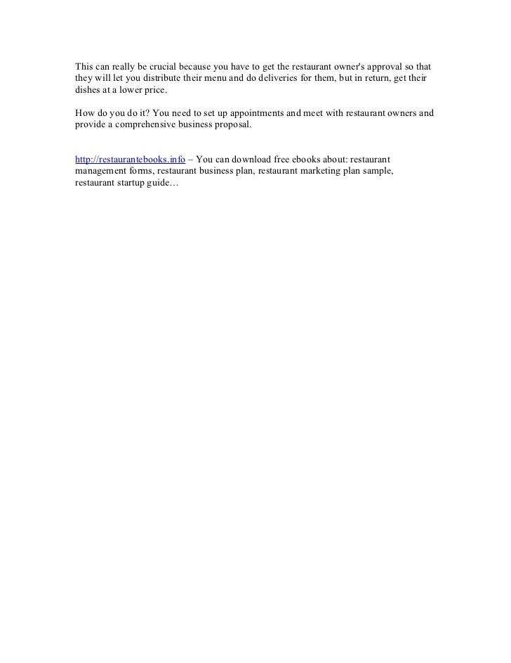 business proposal for a restaurant business proposal for a restaurant