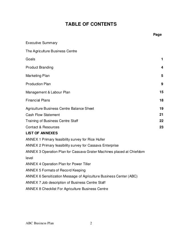 Business Proposal Of Abc Bp