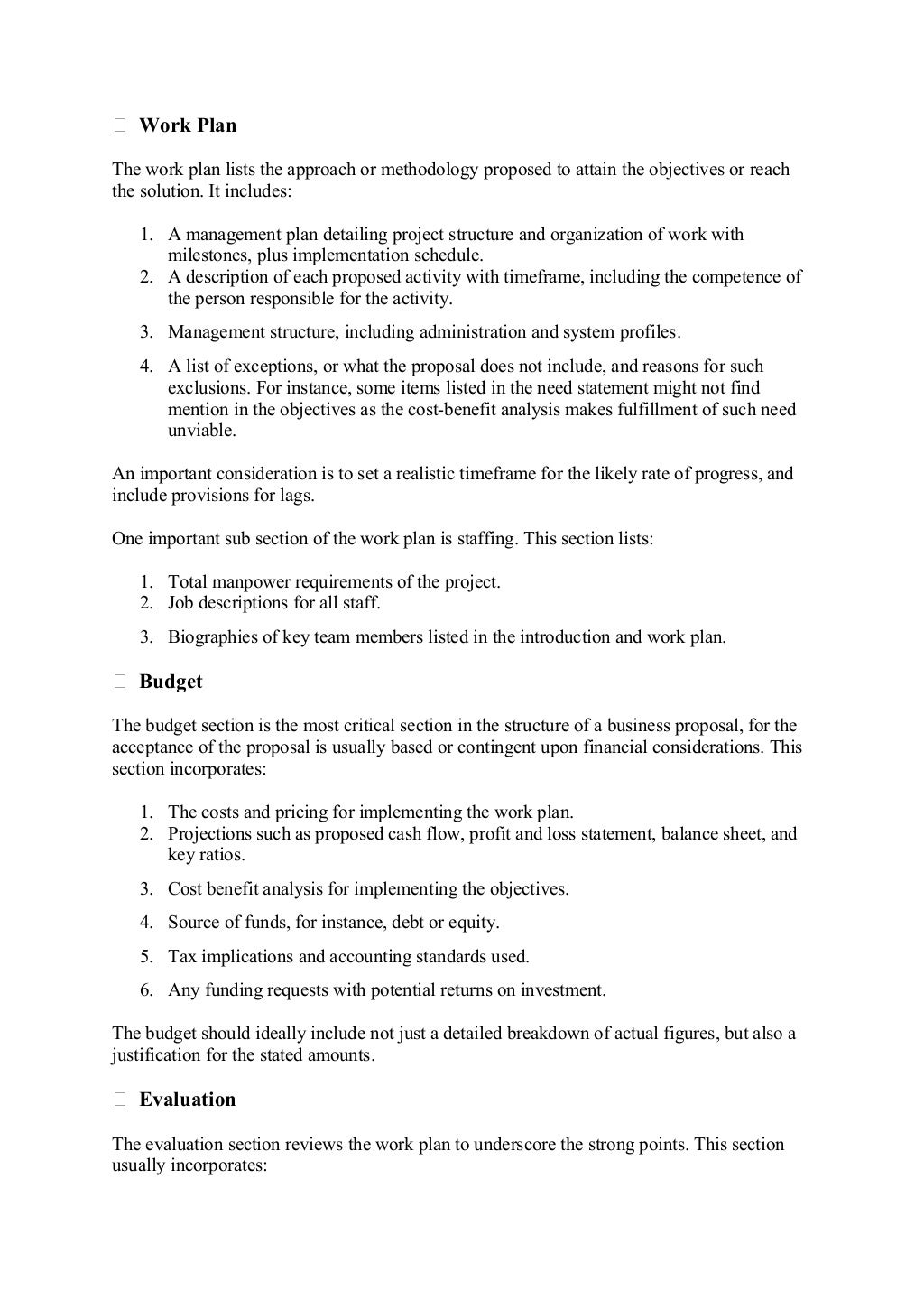 Business proposals