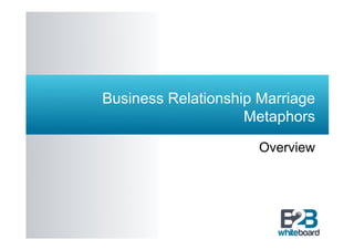 Business Relationship Marriage
                    Metaphors

                      Overview
 
