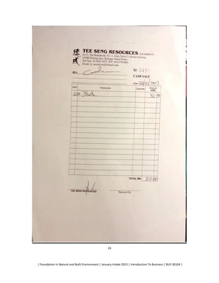 | Foundation in Natural and Built Environment | January Intake 2015 | Introduction To Business | BUS 30104 |
24
 