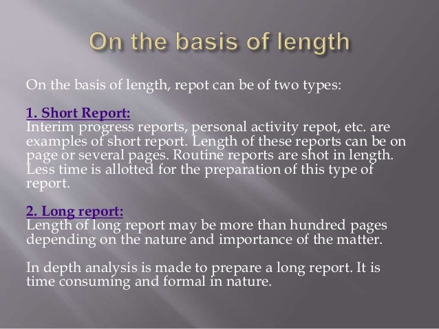 business reports writing short business reports