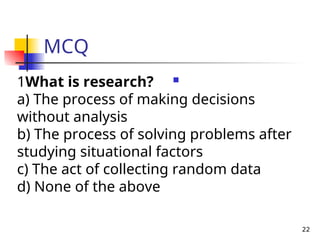 Solving Problems Without Analysis INTRODUCTION TO BUSINESS RESEARCH IN MODERN WORLD.ppt