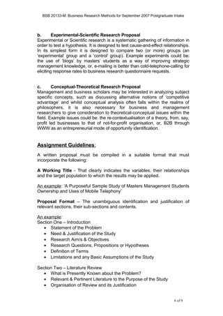 Business research management assignment | DOC