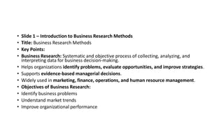 business research methods Introduction to Business Research Methods | PDF