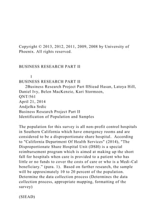Business Research Project Part 1 Business Problem a.docx