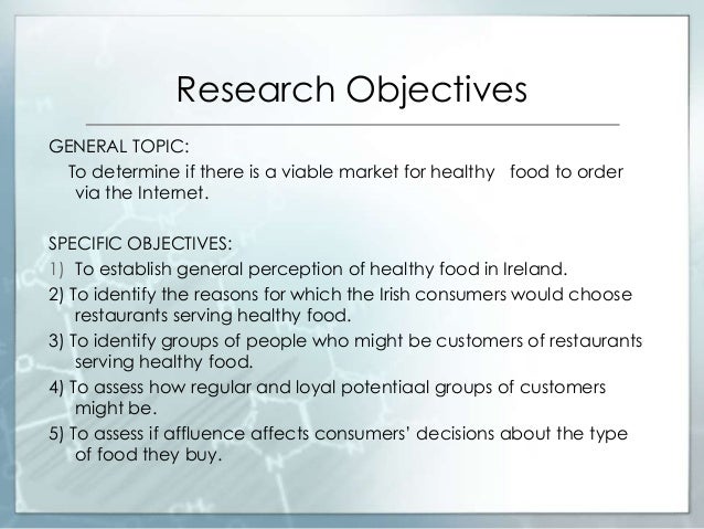 research objectives examples business