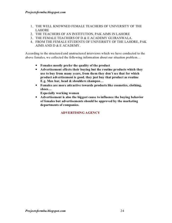 business research report on effects of advertisement on informal interview questions to ask the interviewer