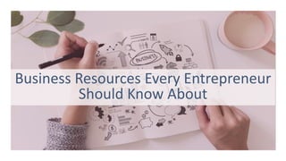 Business Resources Every Entrepreneur
Should Know About
 