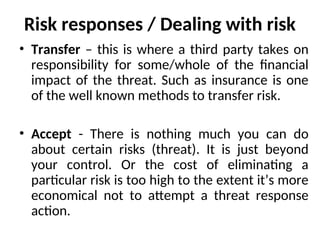 RISKS THAT AFFECT BUSINESS OPERATIONS AND THEIR MANAGEMENT | PPT