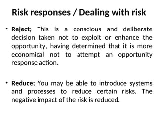 RISKS THAT AFFECT BUSINESS OPERATIONS AND THEIR MANAGEMENT | PPT