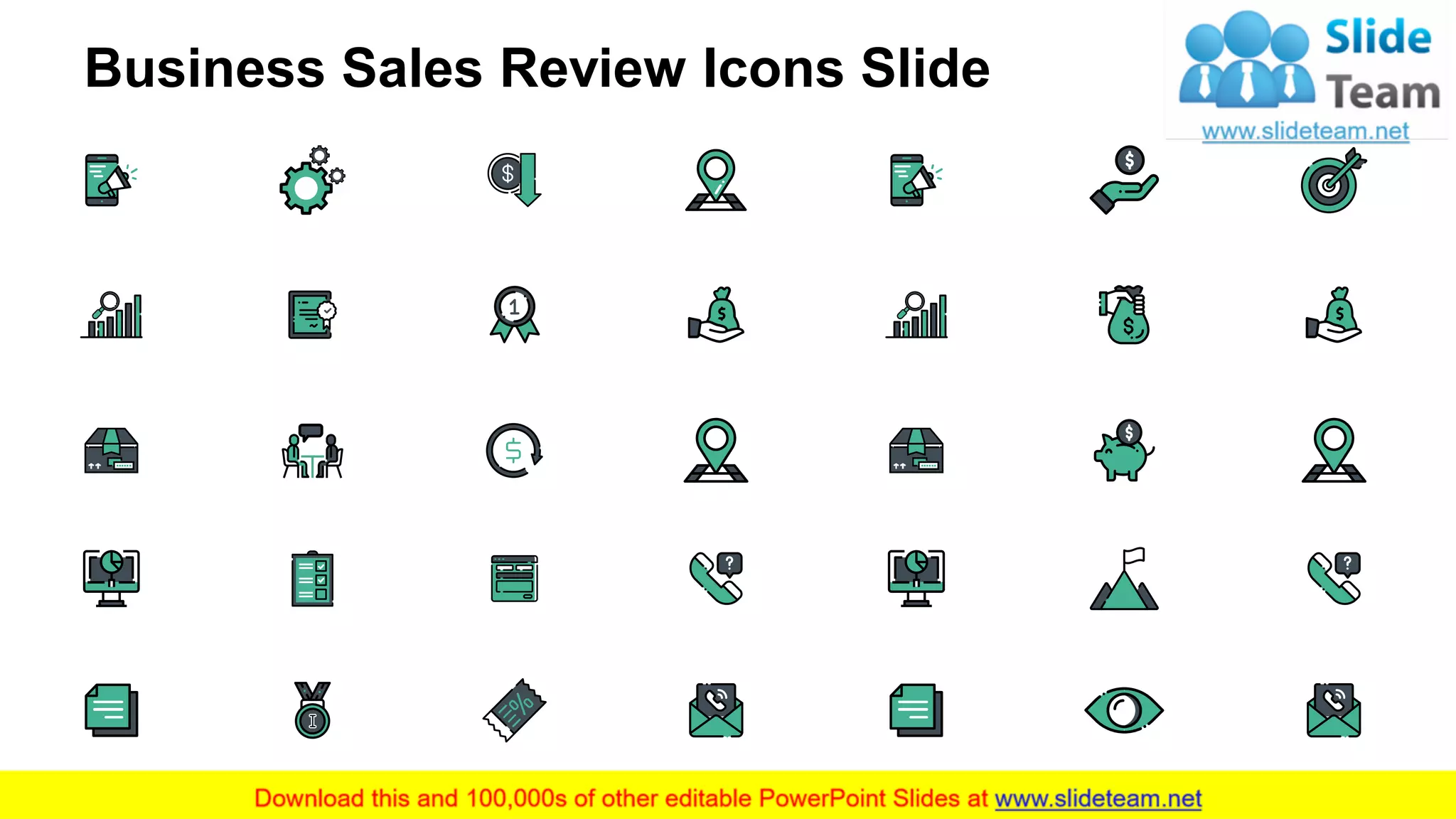 Business Sales Review Icons Slide
13
 