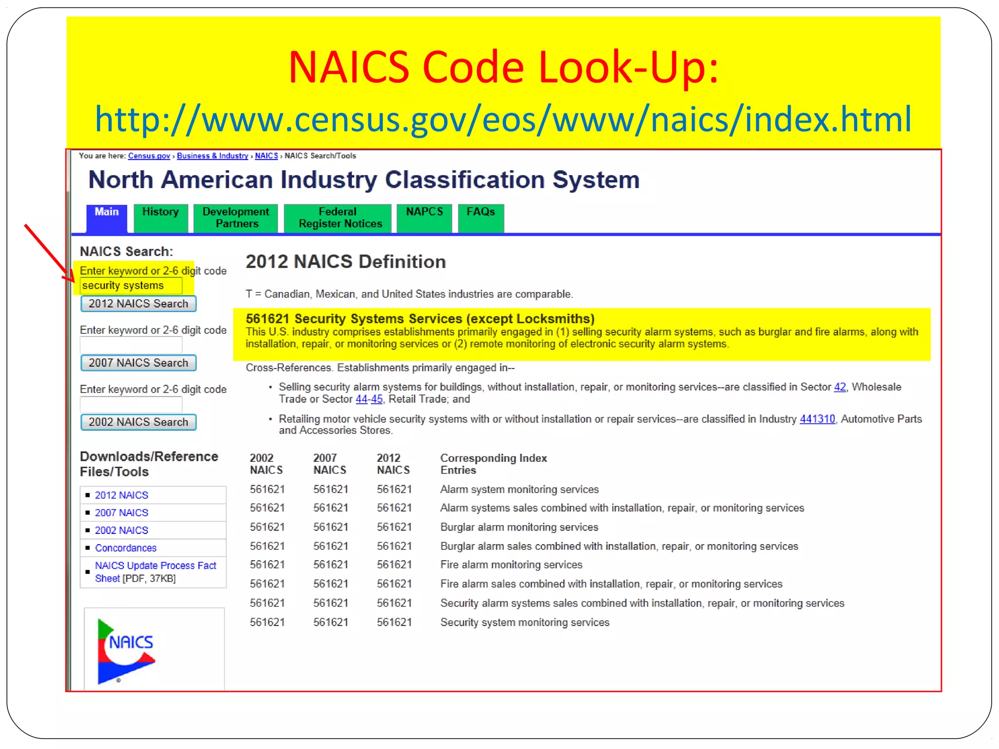 NAICS Code Look-Up:

http://www.census.gov/eos/www/naics/index.html

 