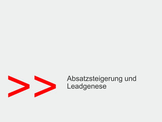 >>   Absatzsteigerung und
     Leadgenese
 