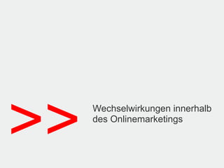 >>   Wechselwirkungen innerhalb
     des Onlinemarketings
 