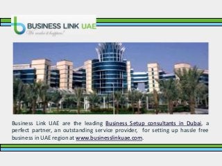 Business Link UAE are the leading Business Setup consultants in Dubai, a
perfect partner, an outstanding service provider, for setting up hassle free
business in UAE region at www.businesslinkuae.com.
 