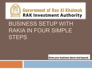 BUSINESS SETUP WITH
RAKIA IN FOUR SIMPLE
STEPS
 