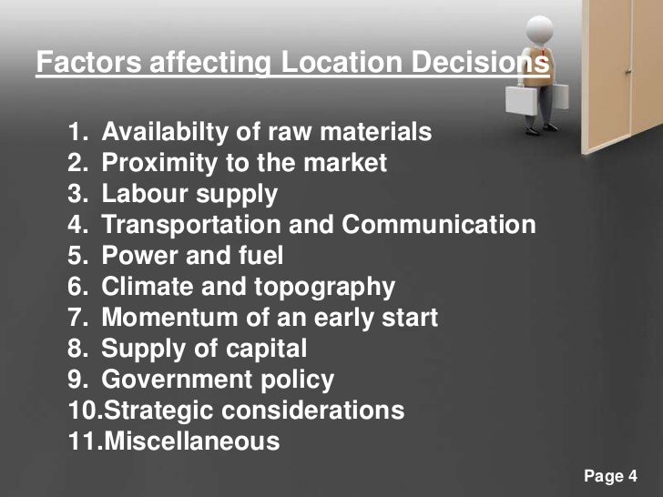 Business size and location decisions