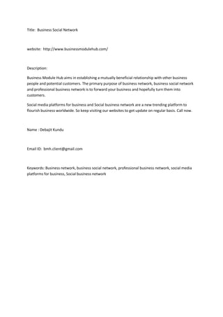 Business social network | PDF