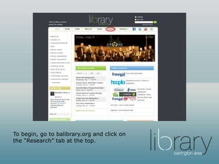 Go to balibrary.org and click on
“databases.”
 