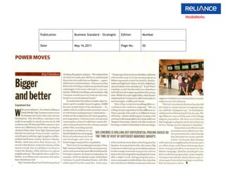 Publication   Business Standard - Strategist   Edition    Mumbai


Date          May 16,2011                      Page No.   02
 