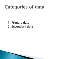 1. Primary data
2. Secondary data
 