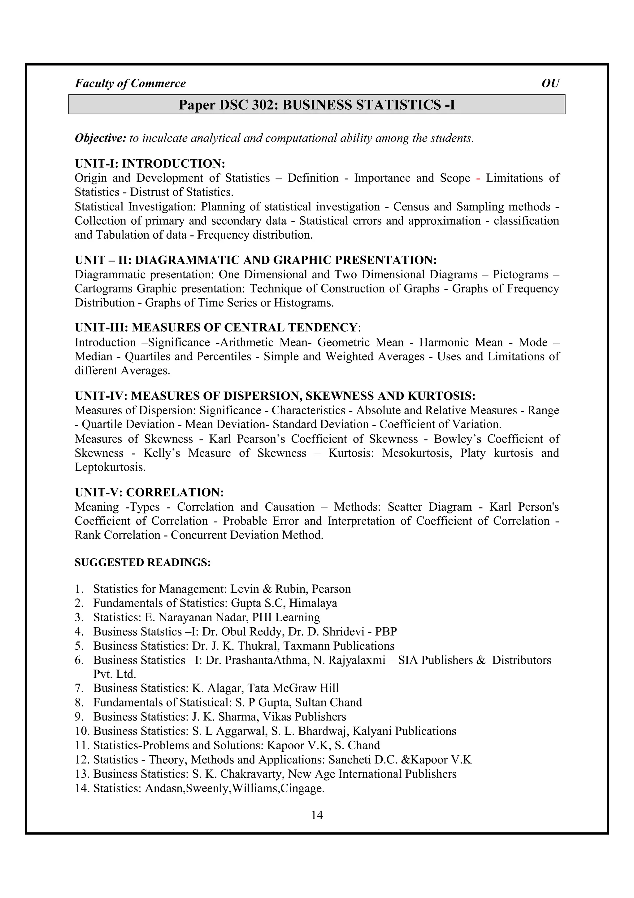Business Statistics-I (T).pdf guidelines | PDF