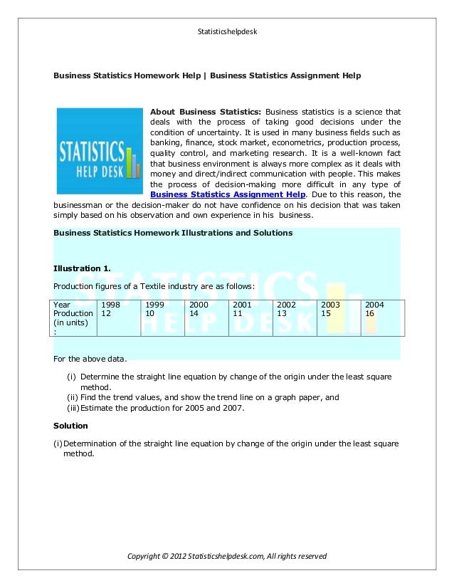 business statistics homework help